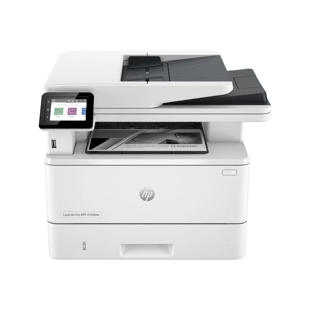 HP LASERJET 4103FDW FATOKOPİ,TARAYICI,FAKS Wi-Fi MONO YAZICI (2Z629A)