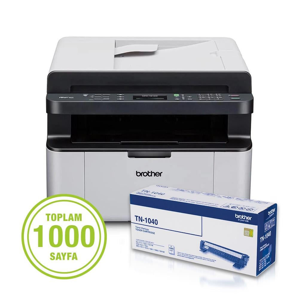 BROTHER MFC-1911W-2T FOTOKOPİ,TARAYICI,FAKS Wi-Fi MONO LAZER YAZICI +1 TONER